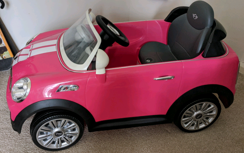 pink mini cooper electric car